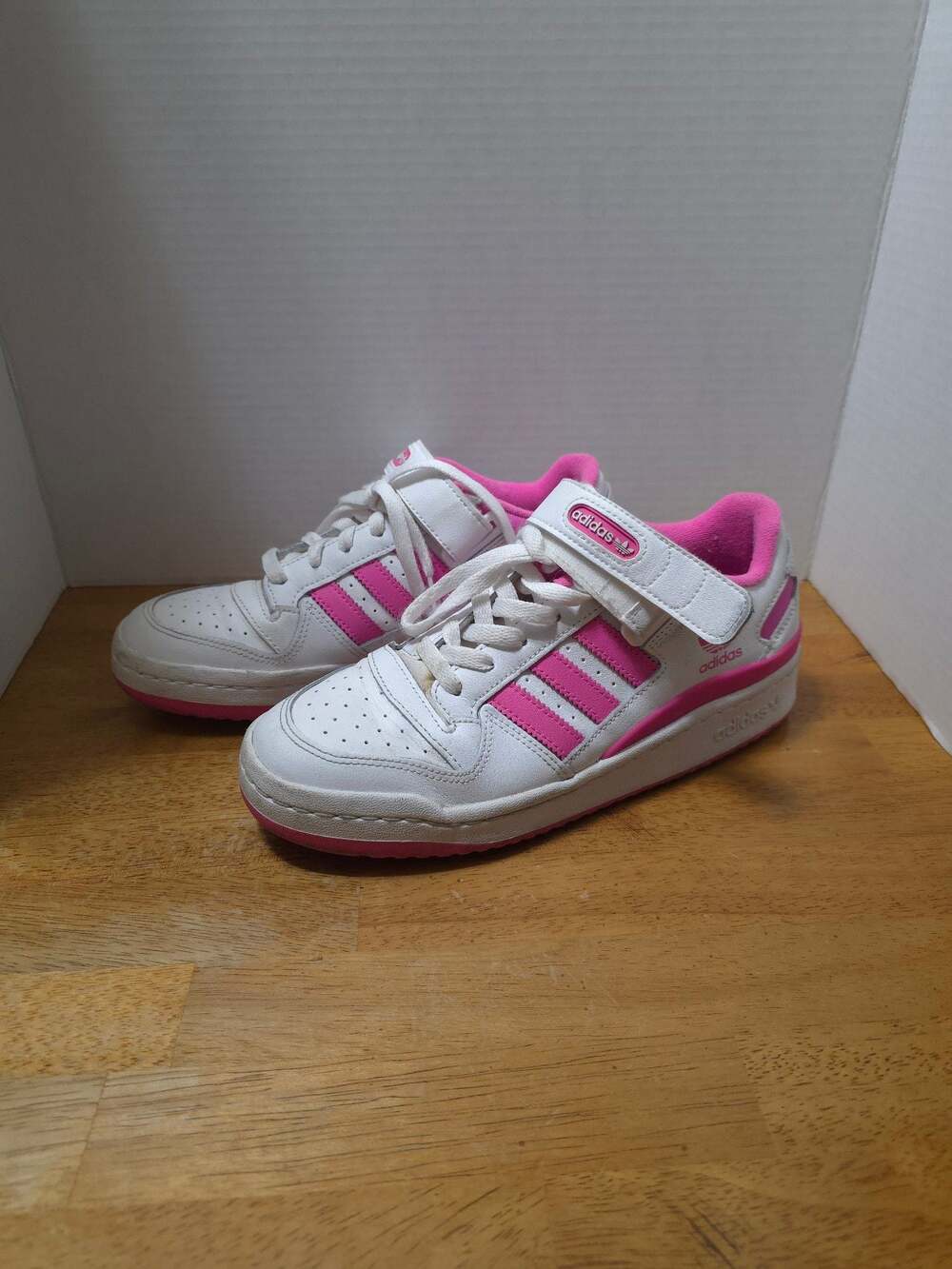 Adidas Forum Low Athletic Sneakers White and Pink